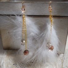 BO Douce Blanche gilded created with feathers Bohemian Indian style