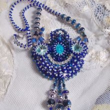 Paris Divine necklace embroidered with Swarovski crystals, Bohemian crystal beads and seed beads 