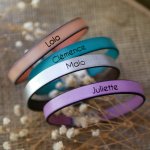 Custom engraved leather bracelet for women