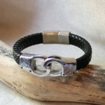 Braided leather handcuff bracelet color and size of your choice