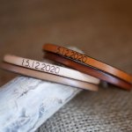 Customizable double color leather bracelet for men or women