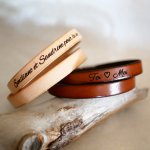 Leather bracelet for men customizable by engraving