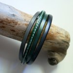 Green & Grey multi-leather cuff bracelet for men