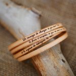 4-turn leather bracelet personalized by engraving