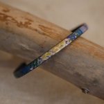 Women's fine leather bracelet with Impressionist print