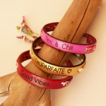 Florâme bracelet to personalize with liberty cord and choice of leather to engrave
