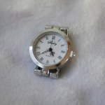 Watch dial silvered white background Roman numerals