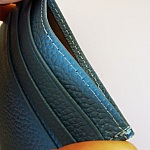 Sky blue leather card holder