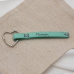 Customizable hand-stitched leather key ring