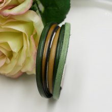 Multi-leather cuff bracelet in shades of green