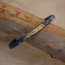 Women's fine leather bracelet with Impressionist print