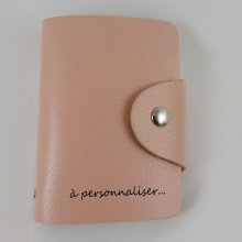 Peach leather card holder