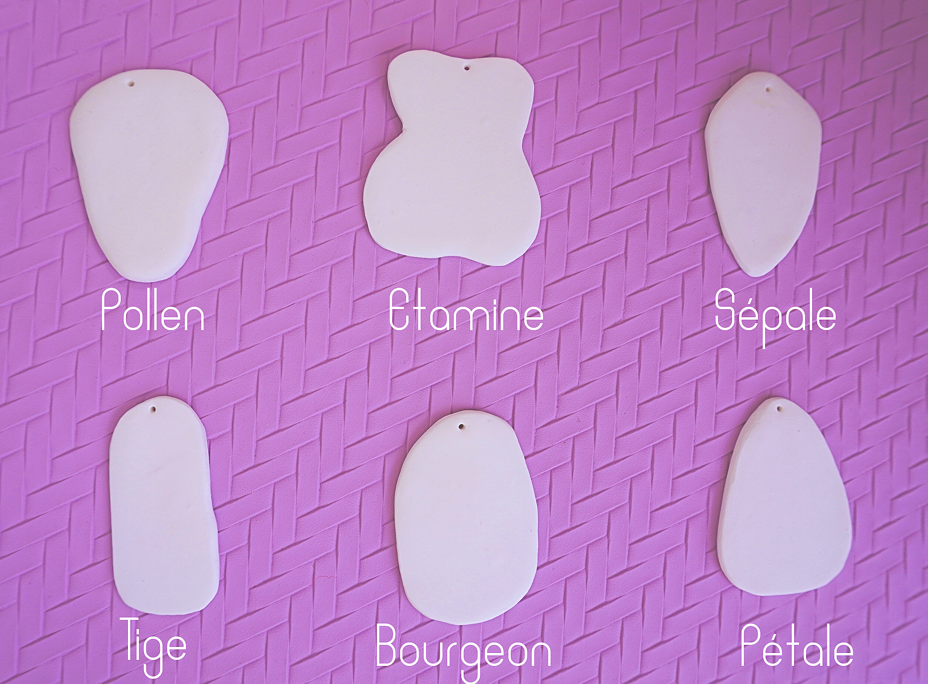 Boucles d'oreilles en argile polym&egrave;re Bourgeon