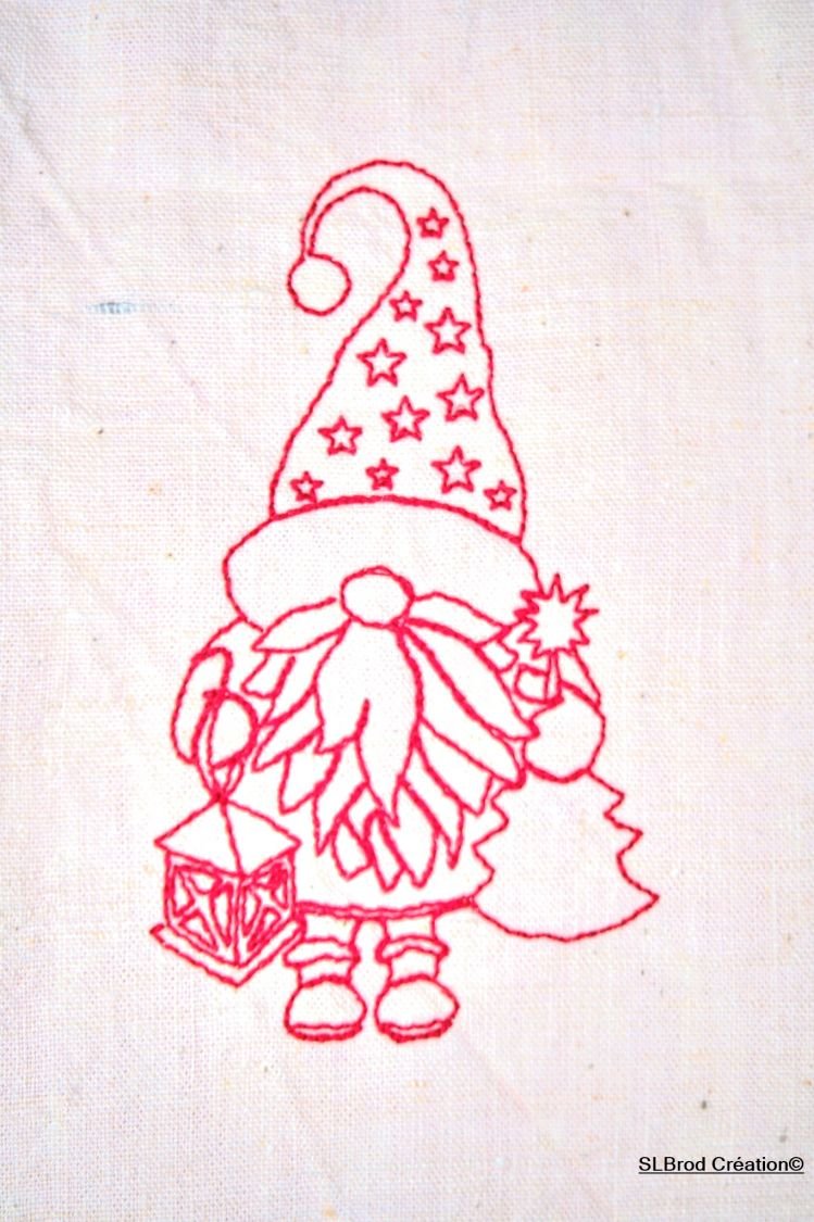 Little red gnome Christmas bag