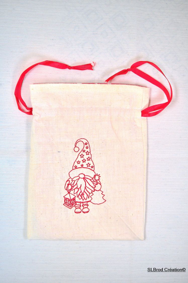 Little red gnome Christmas bag