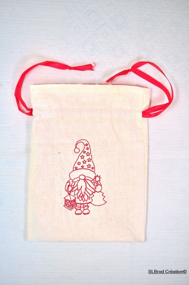 Little red gnome Christmas bag