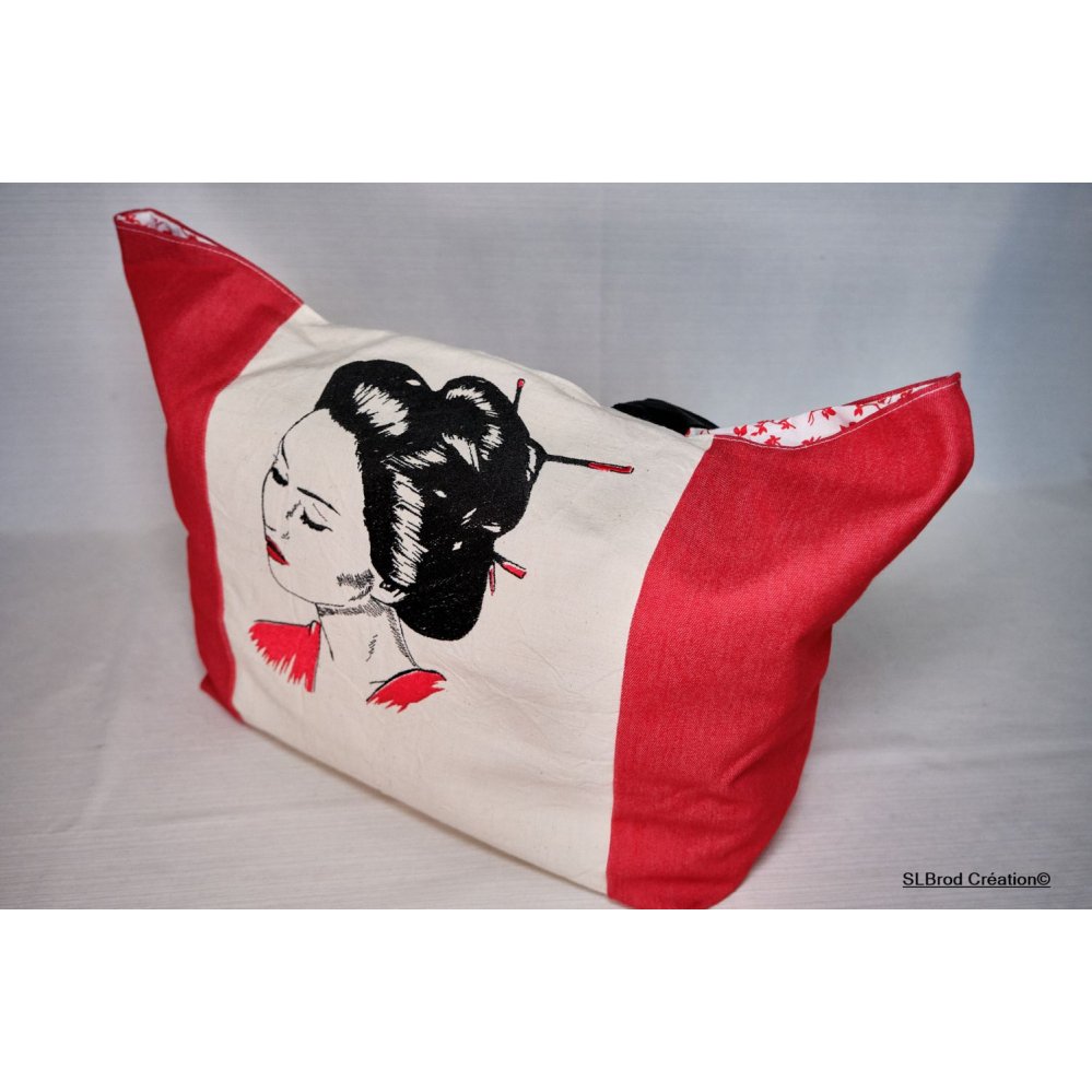 Japanese woman tote bag