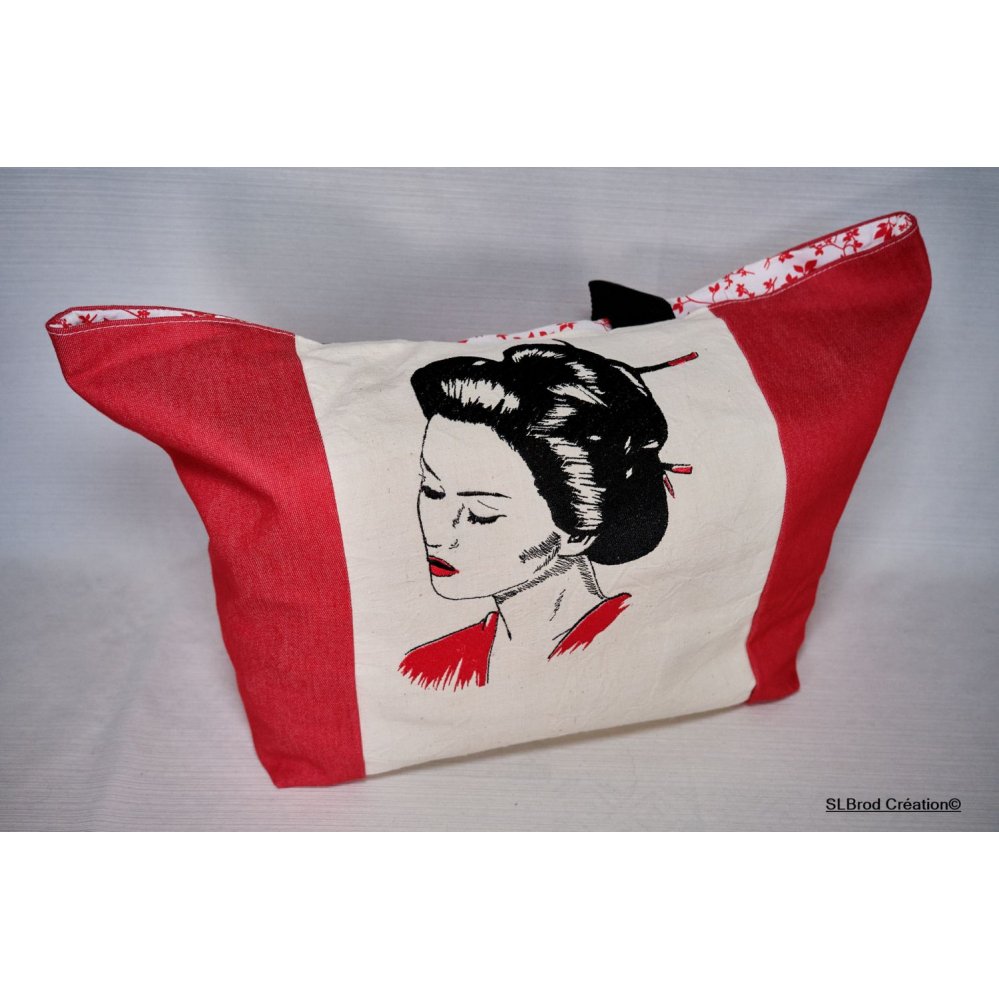 Japanese woman tote bag