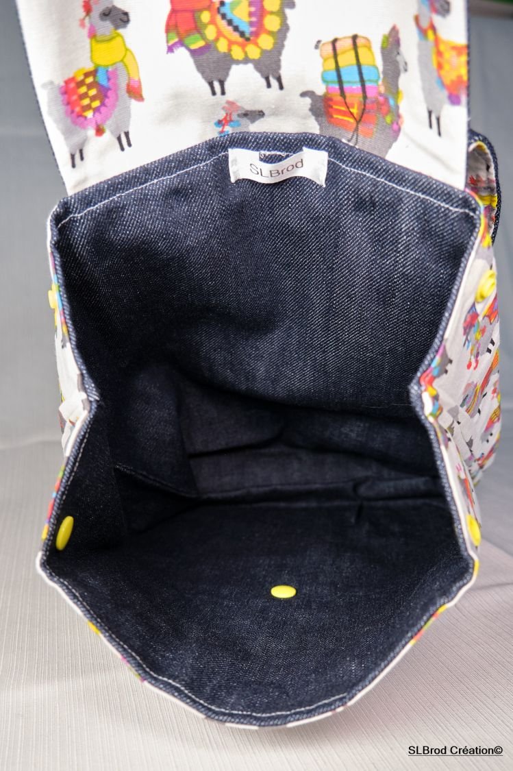 Embroidered llama backpack for kids