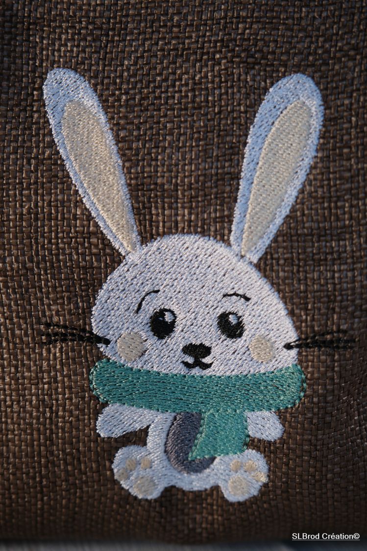 Backpack rabbit green scarf customizable