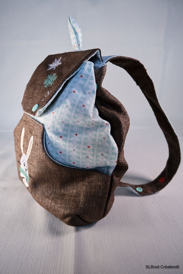 Backpack rabbit green scarf customizable