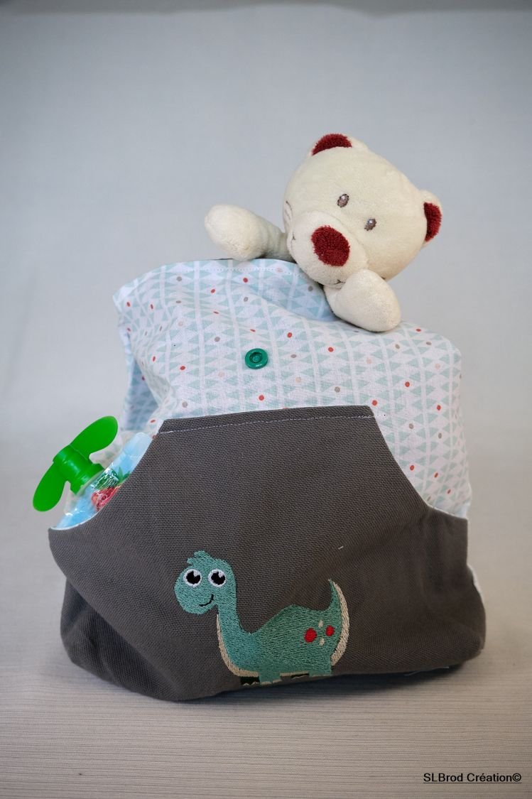 Embroidered dinosaur backpack to personalize