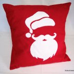 Cushion cover Santa Claus head in appliqué