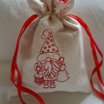 Little red gnome Christmas bag