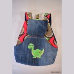 Backpack embroidered dinosaur and wax to personalize with your name