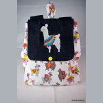 Embroidered llama backpack for kids