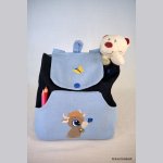 Backpack embroidered bull sky blue customizable