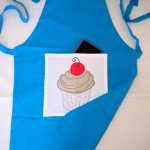 Embroidered apron cup cake