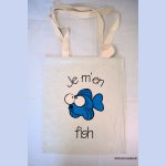 Tote Bag embroidered blue fish