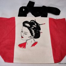 Japanese woman tote bag