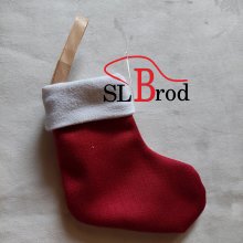 Petite chaussette de Noël Rouge uni