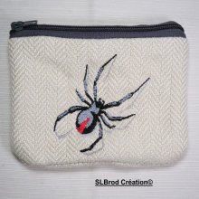 Embroidered spider wallet