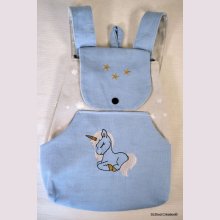 Embroidered unicorn and stars backpack for kids