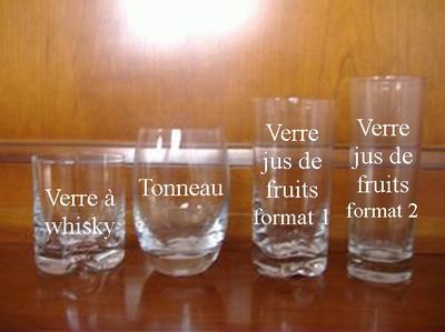 Verre jus de fruits format 1 Deux initiales